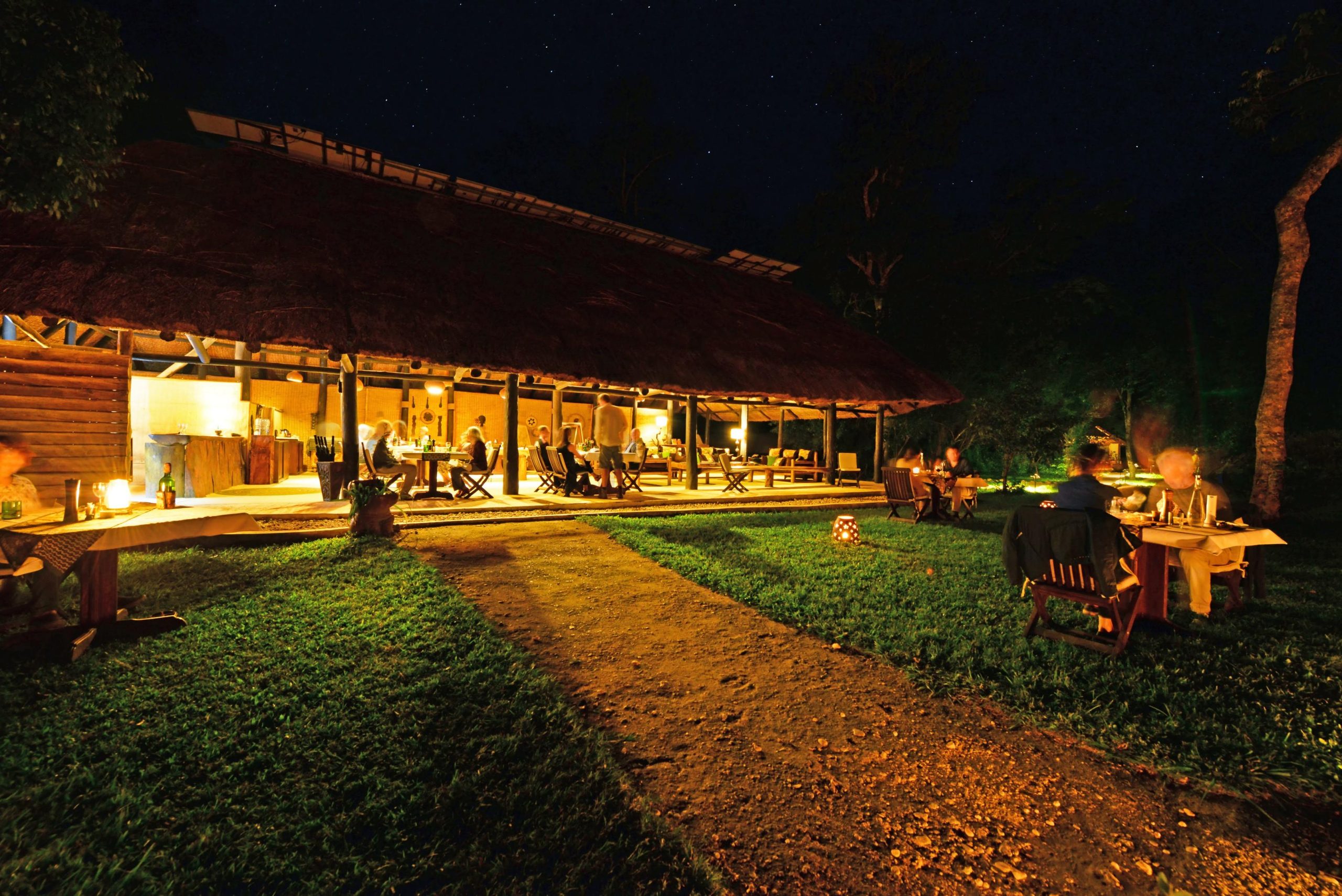 Ishasha Wilderness Camp evening main area